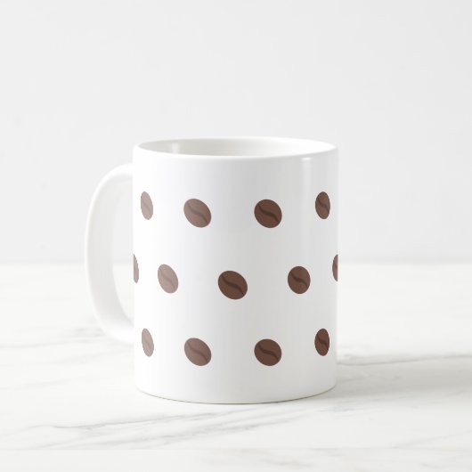 Coffee Bean Pattern Minimalist Design Kaffeetasse (Vorderseite Links)