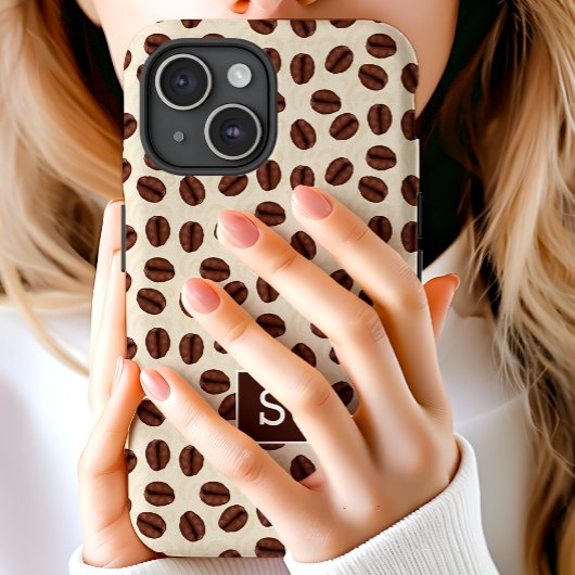 Coffee Bean Swirl Muster Monogram Case-Mate iPhone Hülle