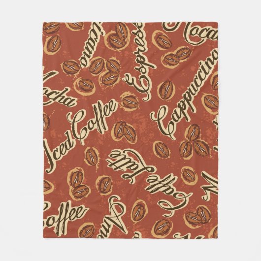 Coffee beans and typography written grunge seamles fleecedecke (Vorderseite)