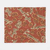 Coffee beans and typography written grunge seamles fleecedecke (Vorderseite (Horizontal))