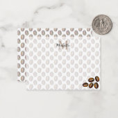 Coffee Beans Coffee Lover Monogram Mitteilungskarte (Vorderseite/Rückseite Beispiel)