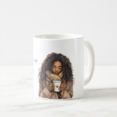 Coffee Beans Heart Cream Brown Female Kaffeetasse (VorderseiteRechts)