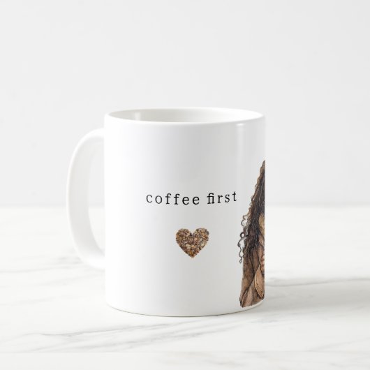 Coffee Beans Heart Cream Brown Female Kaffeetasse (Vorderseite Links)