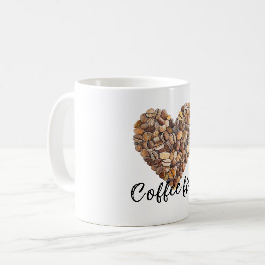Coffee Beans Heart Kaffeetasse (Vorderseite Links)