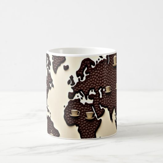 Coffee beans map design kaffeetasse (Mittel)