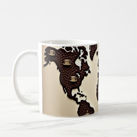 Coffee beans map design kaffeetasse (Links)