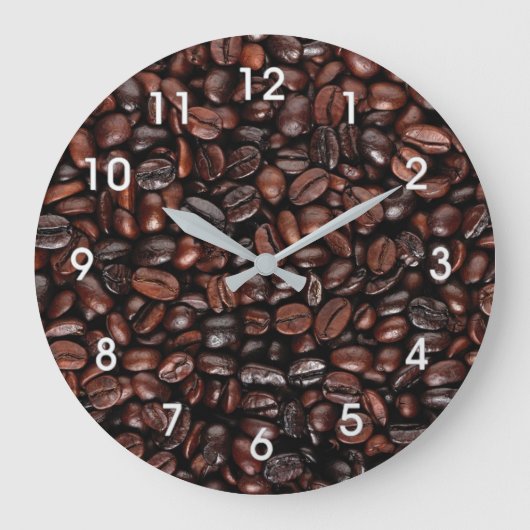 COFFEE BEANS WALL CLOCK GROßE WANDUHR (Vorderseite)