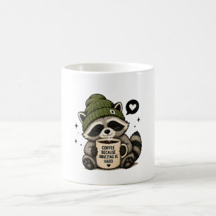 Coffee Because Adulting Is Hard – Cute Raccoon Fun Kaffeetasse