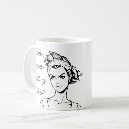 Coffee, because Adulting is Hard! Kaffeetasse (Vorderseite Links)