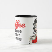 Coffee Because Murder Is Wrong Funny Retro Mug Tasse (Zentrum)