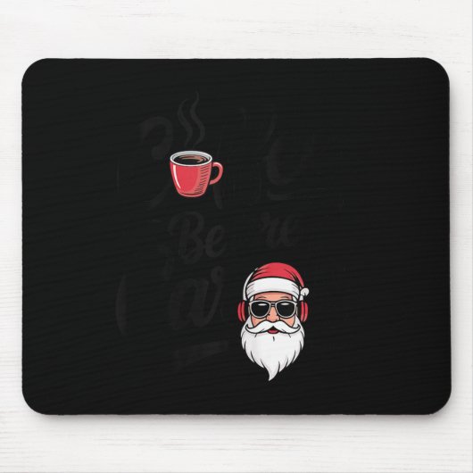 Coffee Before Carols Funny Caffeine Lover Christma Mousepad (Vorne)