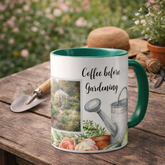 Coffee before gardening photo personal garden tasse