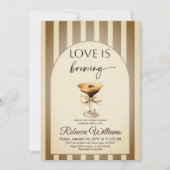 Coffee Beige Espresso Martini Bow Bridal Shower Einladung (Vorderseite)