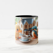 Coffee Birds Zweifarbige Tasse (Mittel)