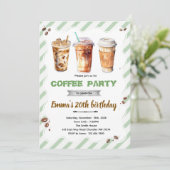 Coffee Birthday Invitation Einladung (Stehend Vorderseite)