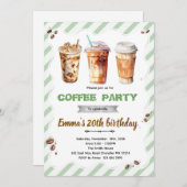 Coffee Birthday Invitation Einladung (Vorne/Hinten)