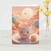 Coffee Birthday Wishes Karte (Gelbe Blume)