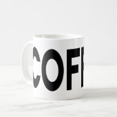 COFFEE Black Typografie Kaffeetasse (Vorderseite Links)