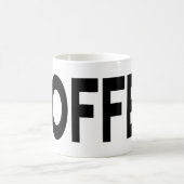COFFEE Black Typografie Kaffeetasse (Mittel)