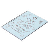 Coffee Blue Bow Cafe Bebe Baby Shower Gästebuch Notizblock (Linke Seite)