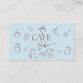 Coffee Blue Bow Cafe Bebe Boy Book For Baby Shower Begleitkarte (Rückseite)