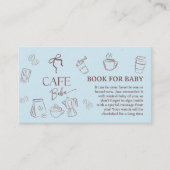 Coffee Blue Bow Cafe Bebe Boy Book For Baby Shower Begleitkarte (Vorderseite)