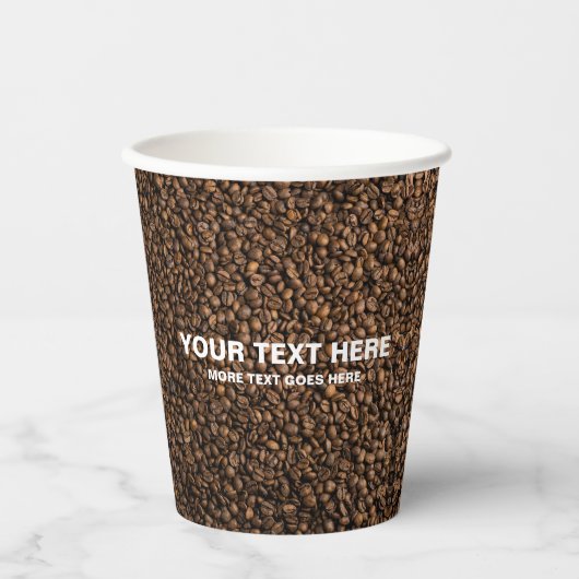 Coffee Boans Custom Business Logo hier stilvoll Pappbecher (Vorderseite)