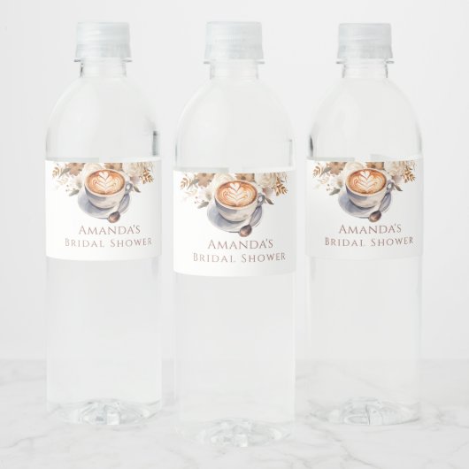Coffee Boho Brautparty Wasserflaschenetikett (Flaschen)