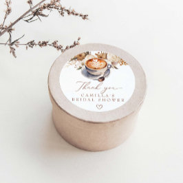 Coffee Boho  Bridal Shower Runder Aufkleber