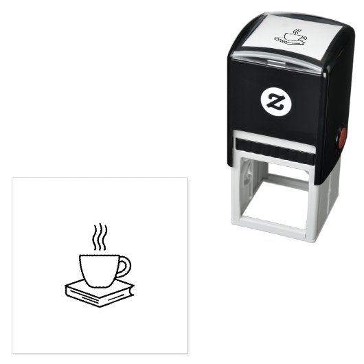Coffee & Book Library Stamp Permastempel (Beispiel)