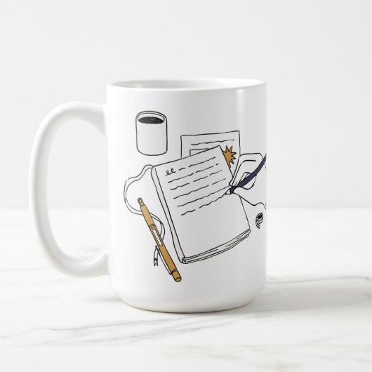 Coffee, Books & Late Nights – Custom Name Mug Kaffeetasse (Links)