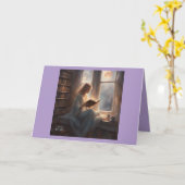 Coffee Books Moonlight Relaxing lavender Birthday Karte (Gelbe Blume)