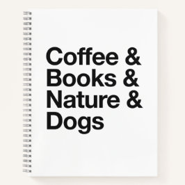 Coffee & Books & Nature & Dogs Notebook (Black) Notizblock
