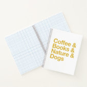 Coffee & Books & Nature & Dogs Notebook (Yellow) Notizblock (Innenseite)