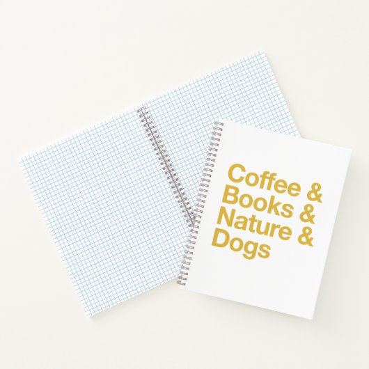 Coffee & Books & Nature & Dogs Notebook (Yellow) Notizblock (Innenseite)