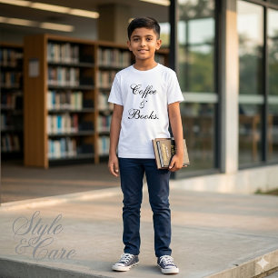 Coffee & Books Text Weiß Herren Tri-Blend Shirt