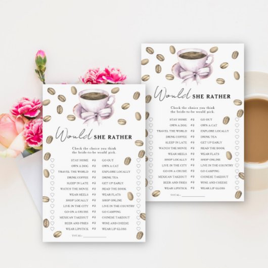 Coffee Bow Brautparty Möchten Sie lieber spielen?