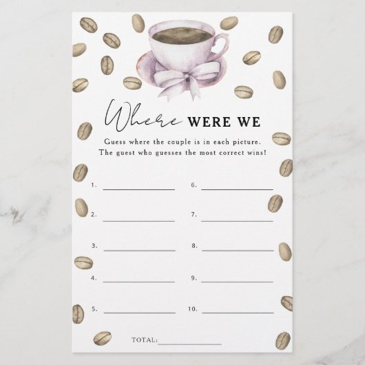 Coffee Bow Brautparty Wo waren wir? (Vorderseite)