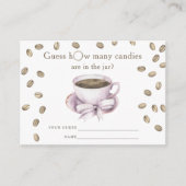 Coffee Bow Girl Baby Dusche Rate wie viele Bonbons Begleitkarte (Vorderseite)