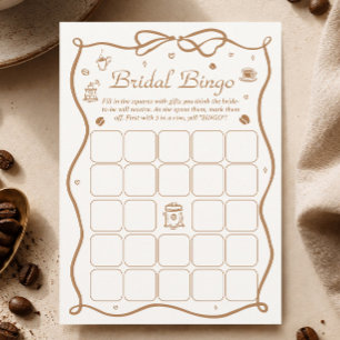 Coffee Brautparty Bridal Bingo Game Card Einladung