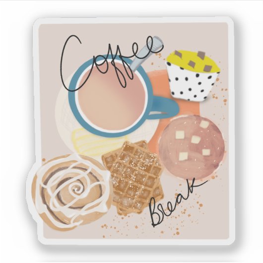 Coffee Break Aufkleber (Vorderseite)