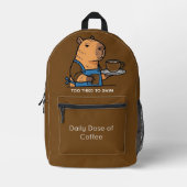 Coffee Break Capybara Backpack Bedruckter Rucksack (Vorderseite)