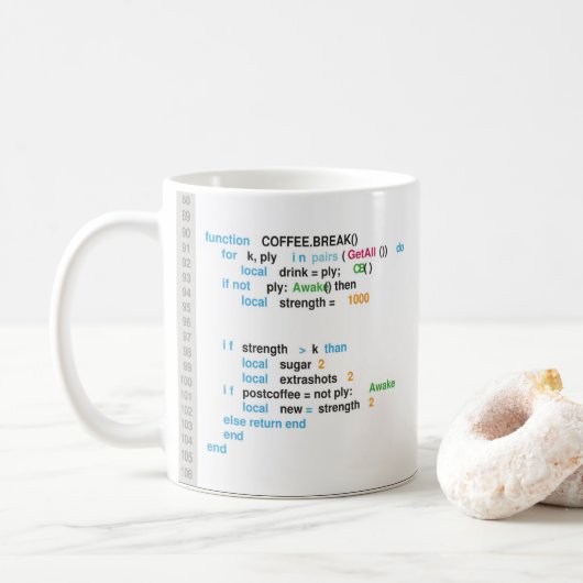 Coffee Break Coding Software Engineer Funny Kaffeetasse (Mit Donut)