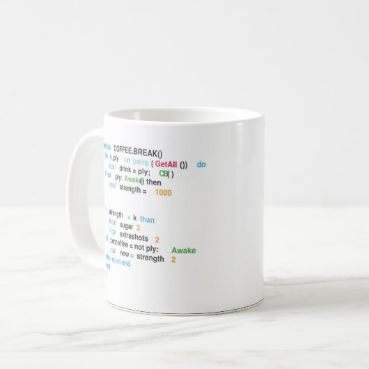 Coffee Break Coding Software Engineer Funny Kaffeetasse (Vorderseite Links)