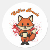 Coffee Break Design Runder Aufkleber (Vorderseite)