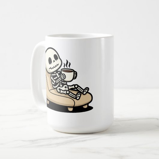 Coffee Break – Grim Reaper Dark Humor Coffee Kaffeetasse (Vorderseite Links)