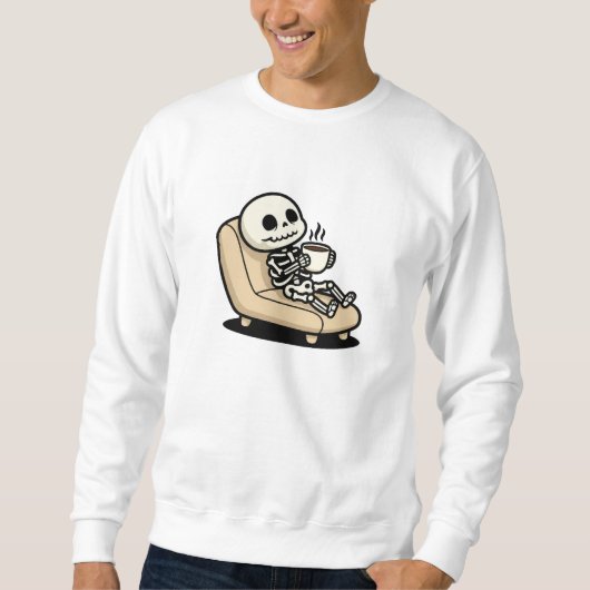 Coffee Break – Grim Reaper Dark Humor Coffee Sweatshirt (Vorderseite)