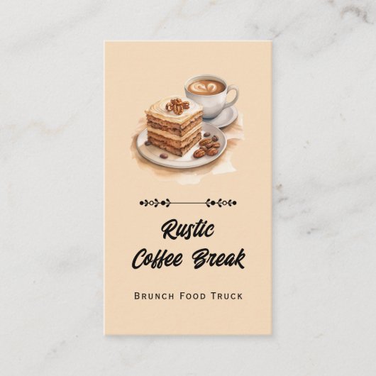 Coffee Breakfast Theme QR Code and Website Visitenkarte (Vorderseite)