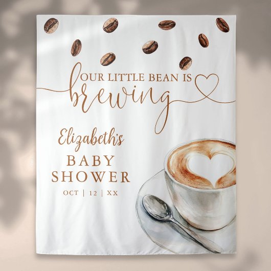 Coffee Brewing Baby Shower Photo Backdrop Wandteppich