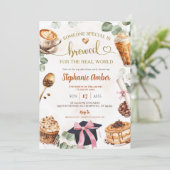 Coffee Brewing Graduation Party Invitation Einladung (Stehend Vorderseite)